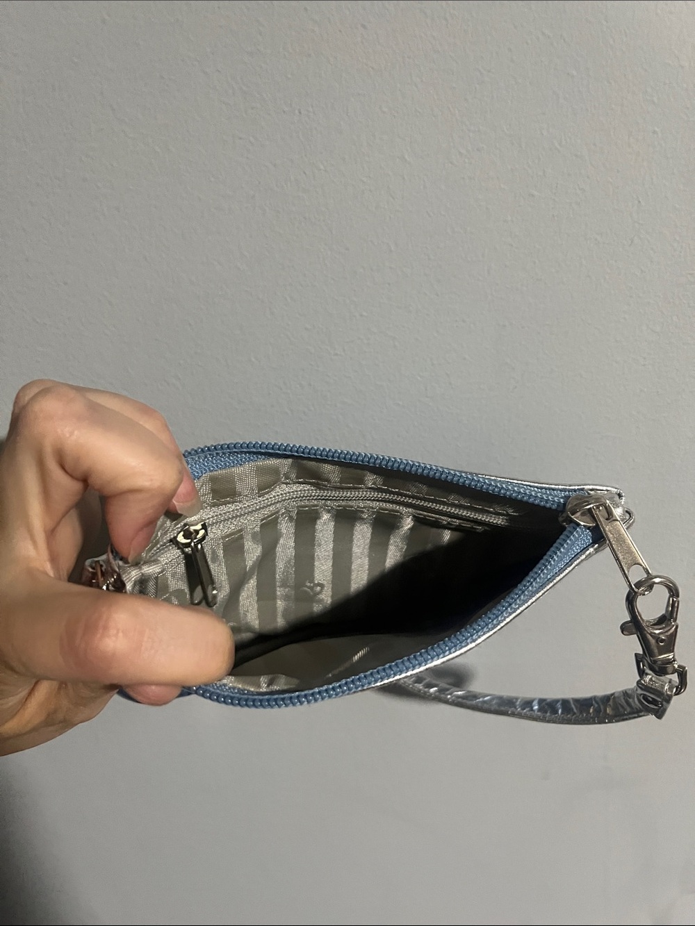 Lululemon Metallic Blue and Silver Wristlet - Picture 6 of 6